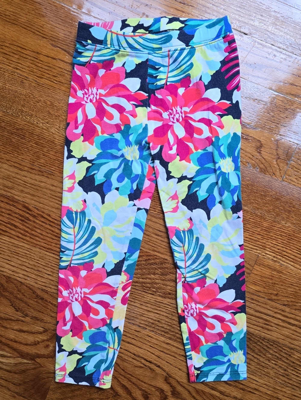 GAP Girls' Bright Floral Tropical Leggings - Pink, Blue, Yellow